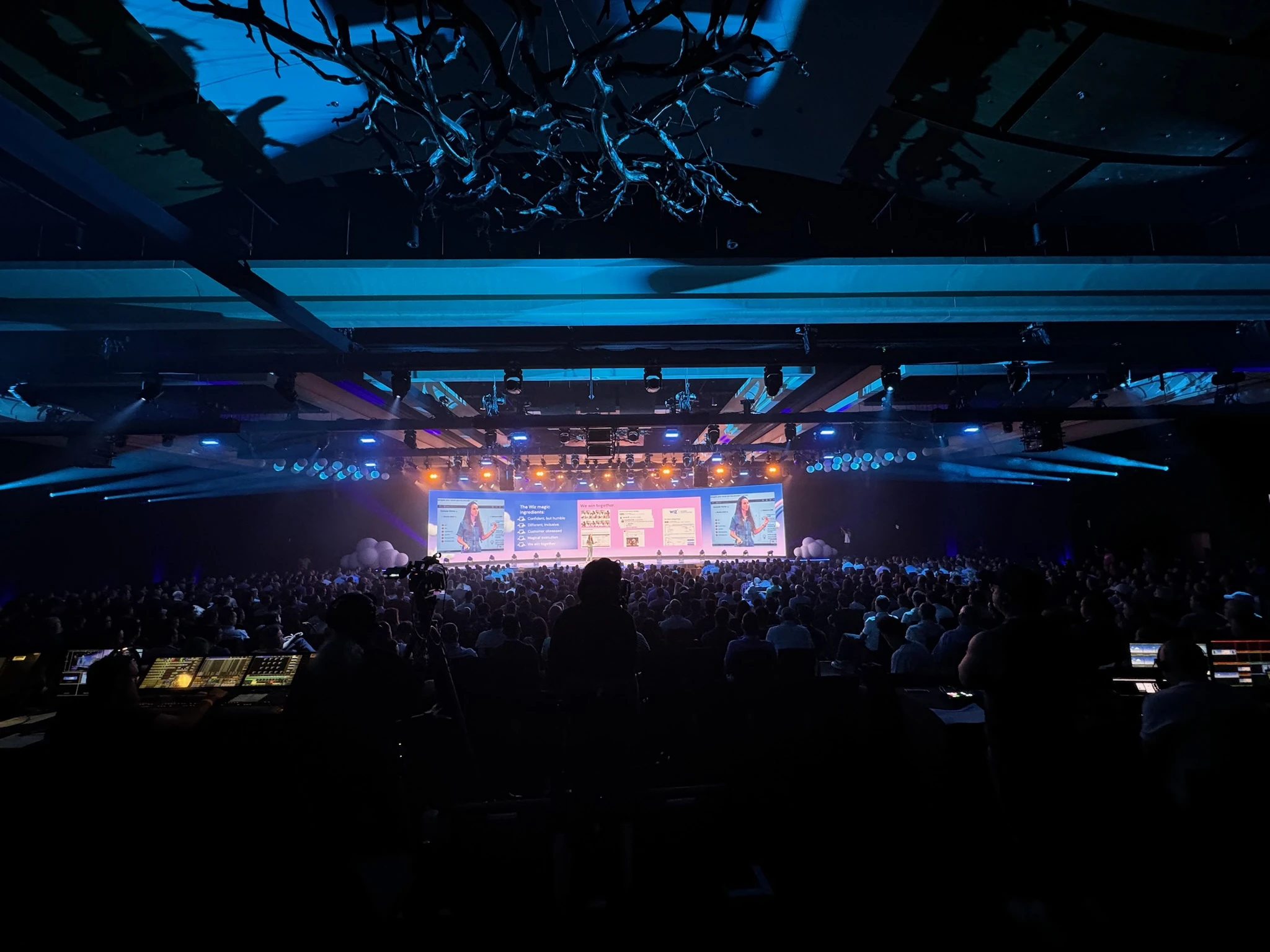 Concert stage with lighting setup